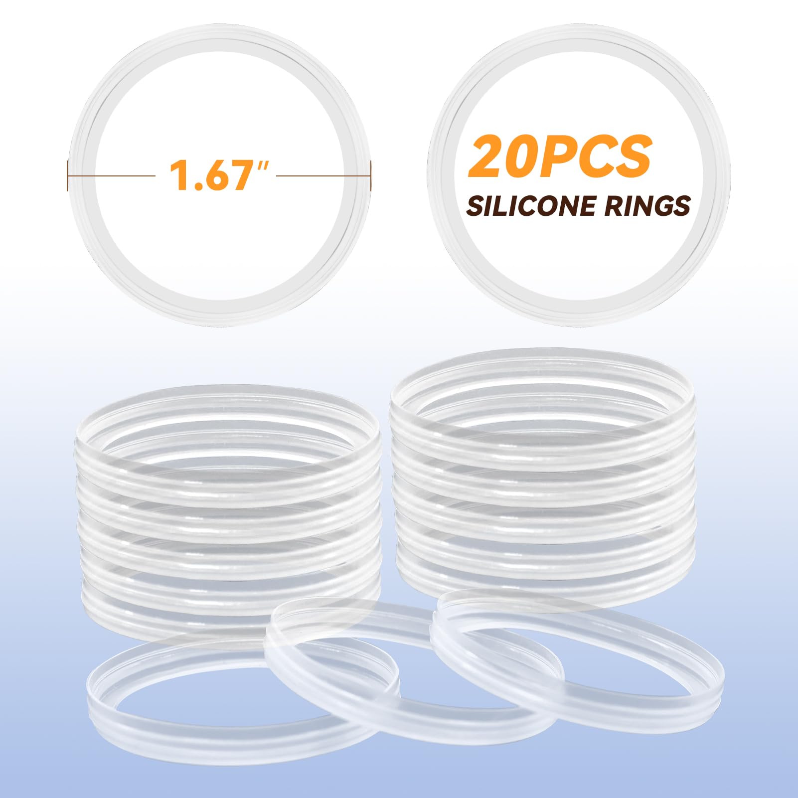 20Pcs Silicone Gasket for Stainless Steel Lids of Reusable K Cups: No Leaks, Food-grade Rubber Rings for AANQQ Keurg 1.0 Reusable Coffee Pods (K Cups NOT Including)