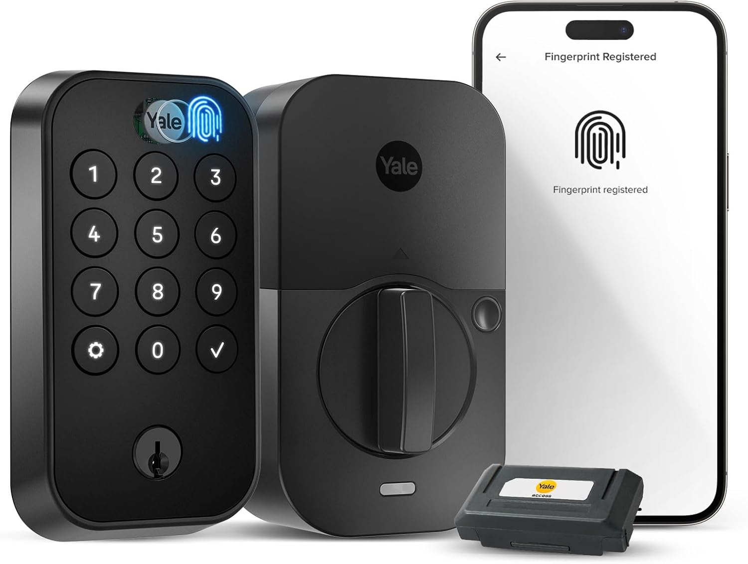 Yale Security Assure Lock 2 - Black Suede Smart Deadbolt with Wi-Fi Keypad & Fingerprint Scanner | YRD410-F-WF1-BSP
