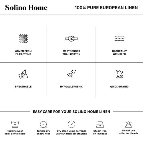 Solino Home Stripe Linen Table Runner 120 Inches Long - 100% Pure Linen Natural and White Farmhouse Table Runner 14 x 120 Inch for Dining, Spring, Easter, Mothers Day