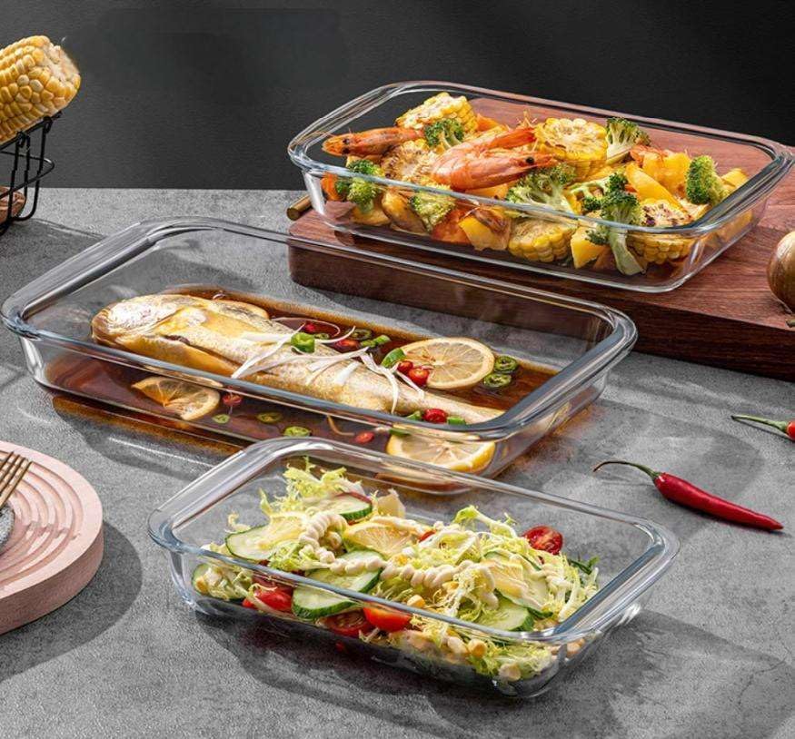 Regine Switzerland 1.7 Quart Deep Glass Baking Dish - Versatile Rectangular Bakeware for Lasagna & Leftovers | Oven & Dishwasher Safe