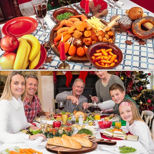 3 Pcs 12-Inch Acacia Wood Christmas Charcuterie Board with Deer Antler Handles - Rustic Serving Platters