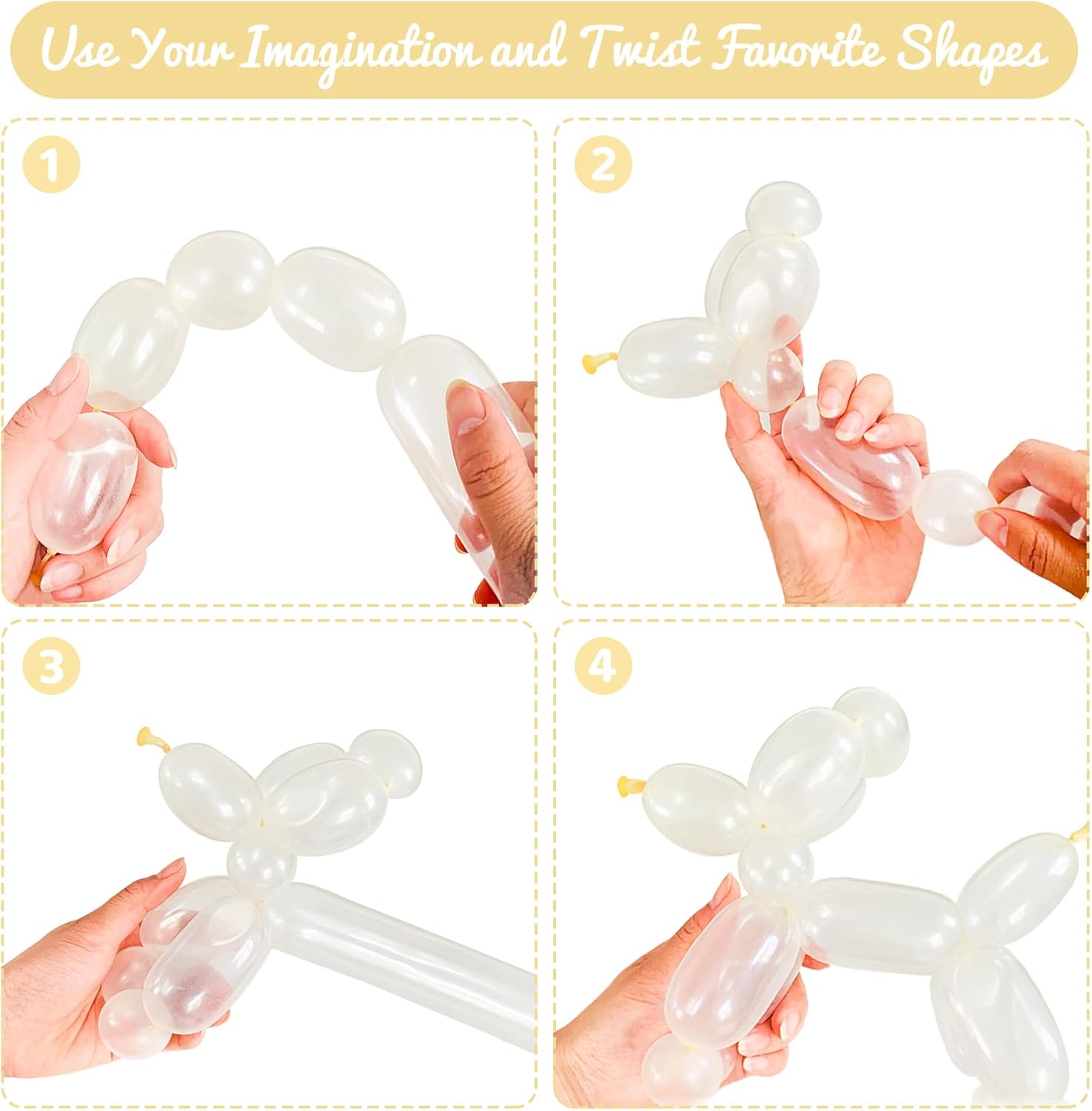 260 Clear Balloons by [Brand Name] - Long Skinny Balloons for Twisting & Balloon Arches | Perfect for Parties & Weddings