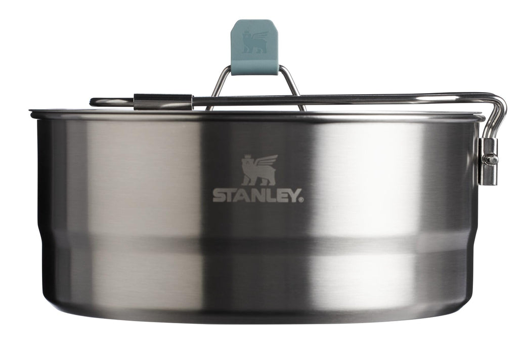 Stanley Wildfare Core Saucepan Cookset | 6-Pc Stainless Steel Cookware | 2qt Saucepan w/Lid, Cutting Board, Trivet & Spoons | Induction Cookware | Camping Essentials