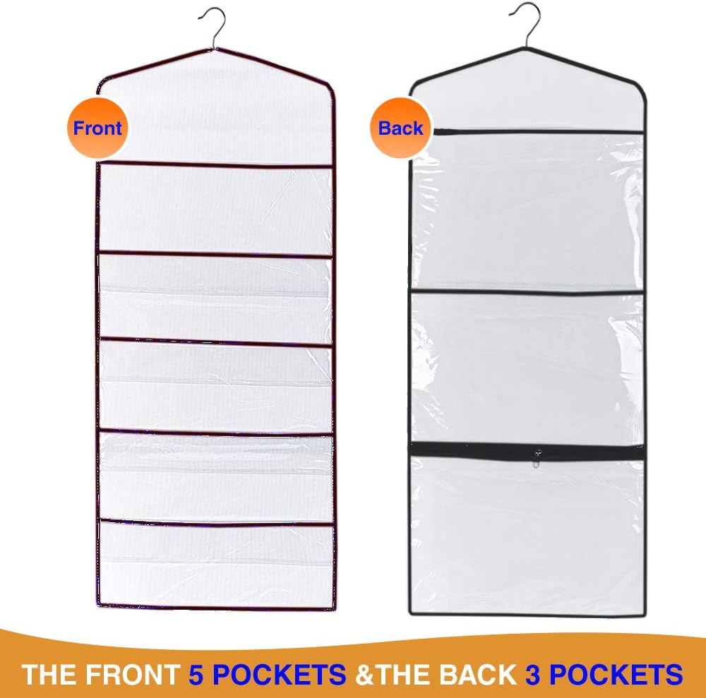 ProPik Gift Bag Storage Organizer - Double-Sided with Multiple Pockets | 38 x 16 Inch PVC (Black)