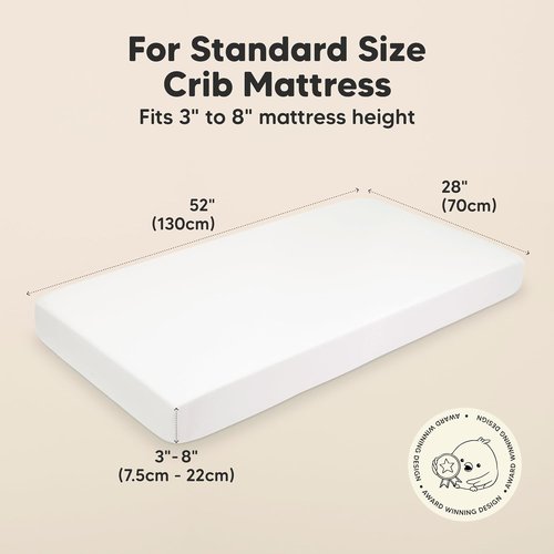 KeaBabies Organic Crib Sheets - 2-Pack Fitted Jersey Cotton for Boys & Girls | Soft, Breathable 52x28" Cloud Prints