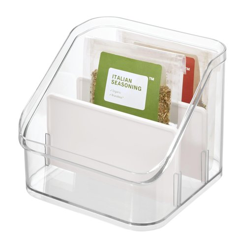 InterDesign Crisp Divided Organizer, Clear/Matte White