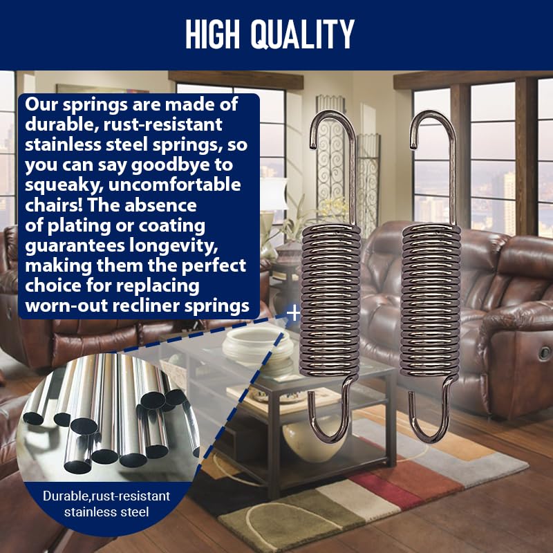 4 Pack Long Neck Replacement Recliner Springs for Catnapper & Flexsteel