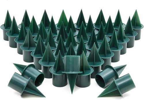Juvale 40-Pack Green Plastic Candle Holders - Durable Floral Picks for Foam Arrangements & Centerpieces