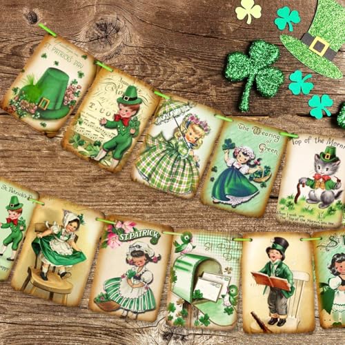 St. Patrick's Day Shamrock Banner - 15pcs Green Party Decor