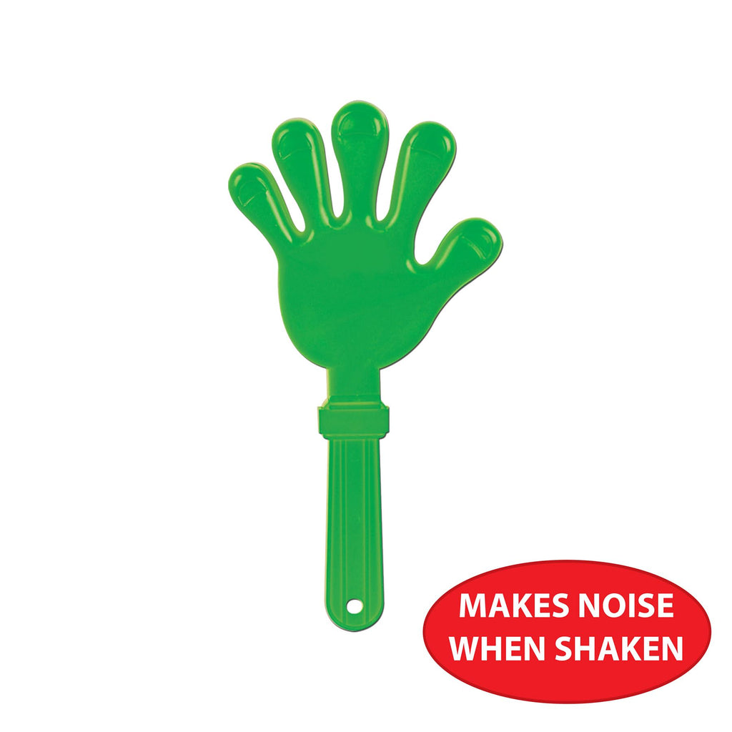 Beistle Giant Hand Clappers – 2 Pack, Green Plastic Loud Noise Makers for Sports Celebrations, Pep Rallies, Team Party Handouts, Tailgates, and Spirit Events, 15"