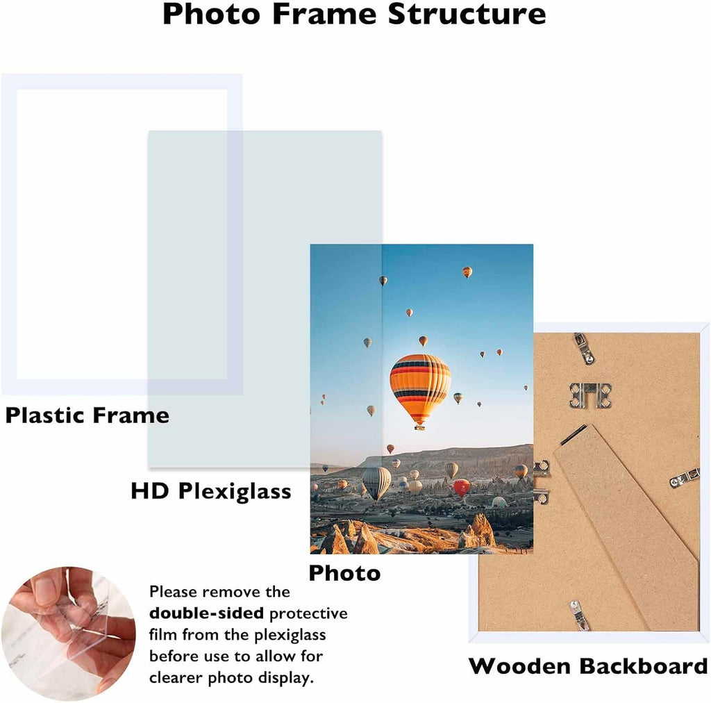 White A4 Picture Frame by [Brand Name] - Versatile Wall or Tabletop Display | Shatter-Resistant Plexiglass