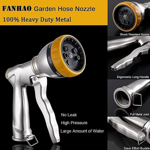 FANHAO Heavy-Duty Garden Hose Nozzle - Durable Design for Efficient Watering