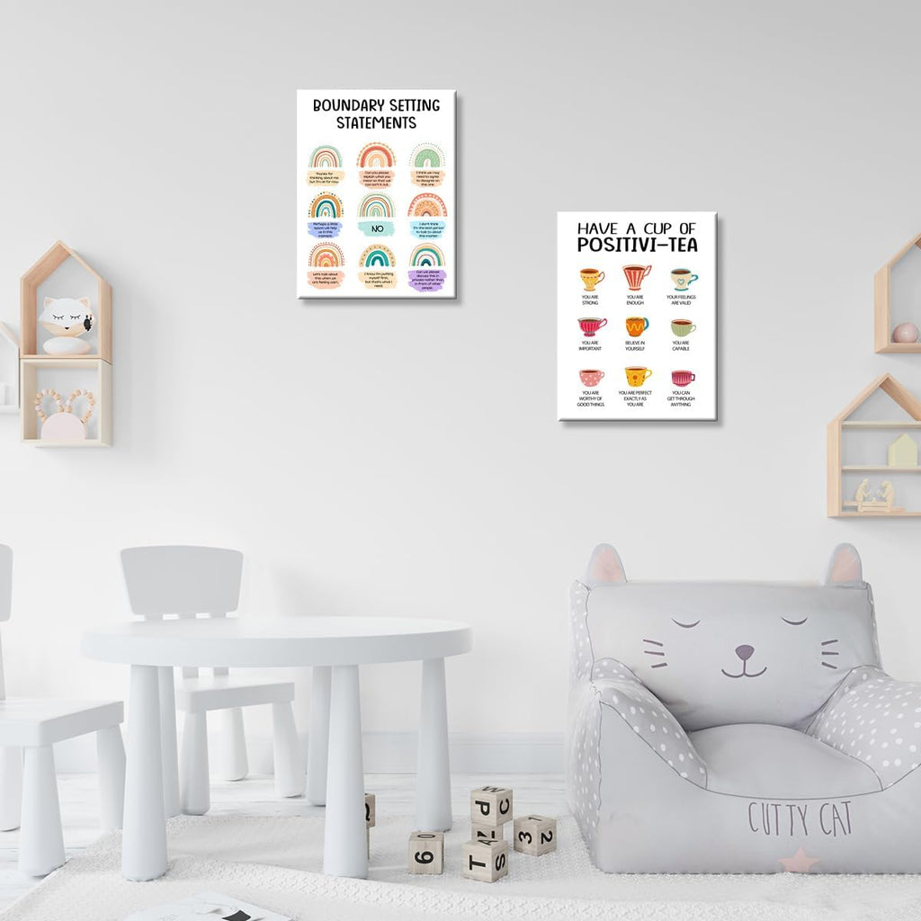 OTINGQD Boundaries Therapy Poster - Inspirational Mental Health Wall Art for Office & Home Decor