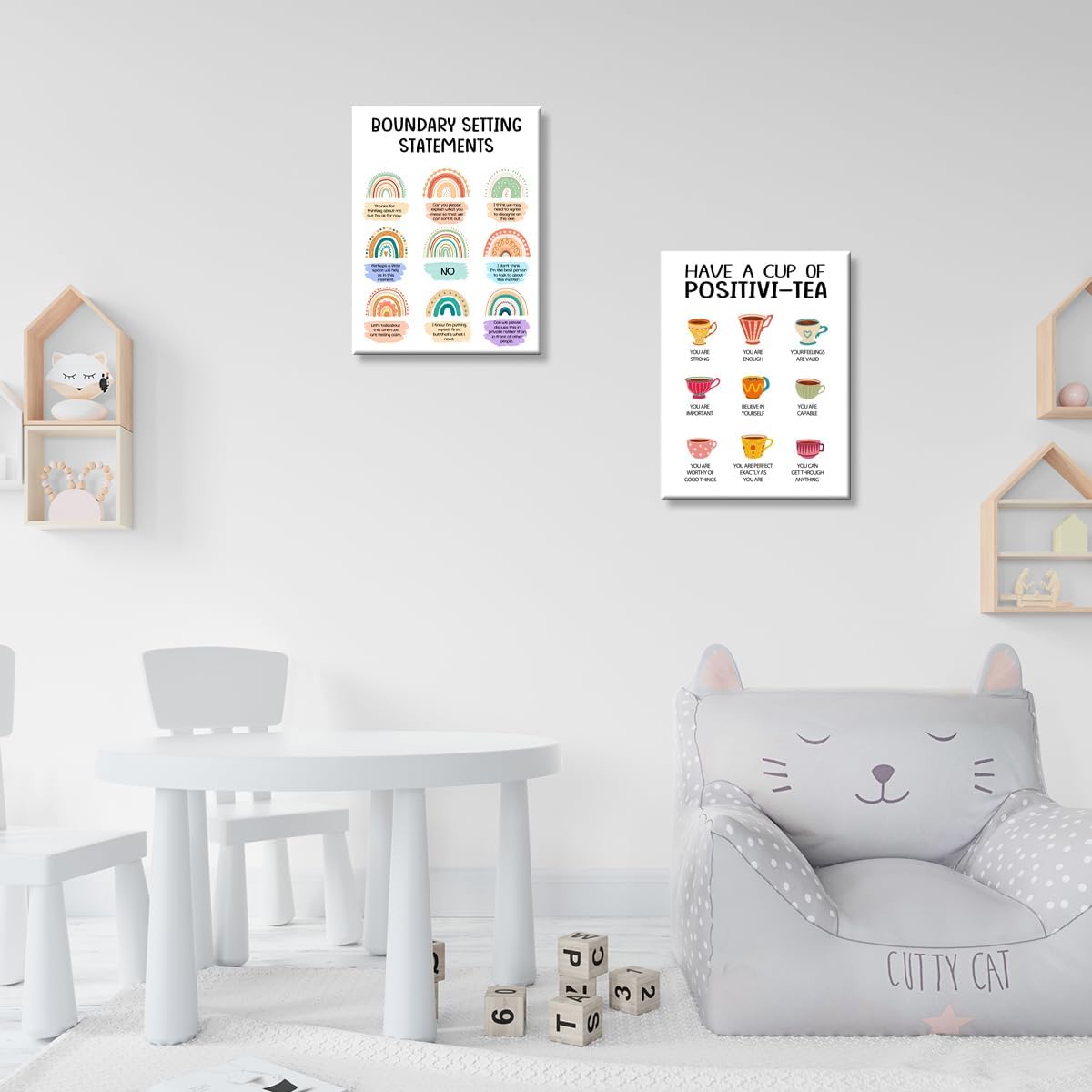 OTINGQD Boundaries Therapy Poster - Inspirational Mental Health Wall Art for Office & Home Decor