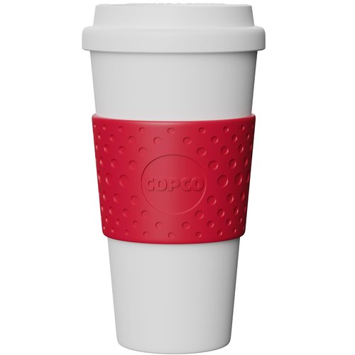 Copco Insulated Travel Mug, Coffee Cup with Lid, 16oz Tumbler, Double Wall To-Go Cup, for Travel, Office, School, Camping, BPA-Free Reusable Plastic, Acadia, Cherry Red