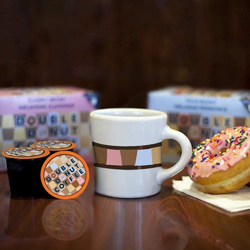 Double Donut Coffee - Half Caff Coffee Pods for Keurig - Medium Roast, 80 Count Single Serve Pods