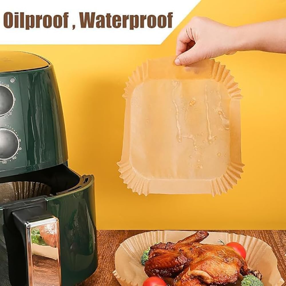 M-bestl 380 Pcs Air Fryer Liners Disposable, Food Grade Parchment Paper Liners,Oil-Proof& Non-Stick, Suitable for Air Fryers, Microwaves, Ovens(8 Inch,380Pcs)