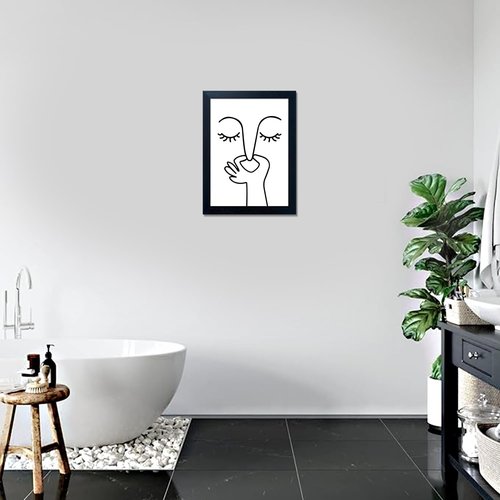 AIANHUA Bathroom Wall Art - Humorous Black and White Canvas Print | Modern Minimalistic Decor