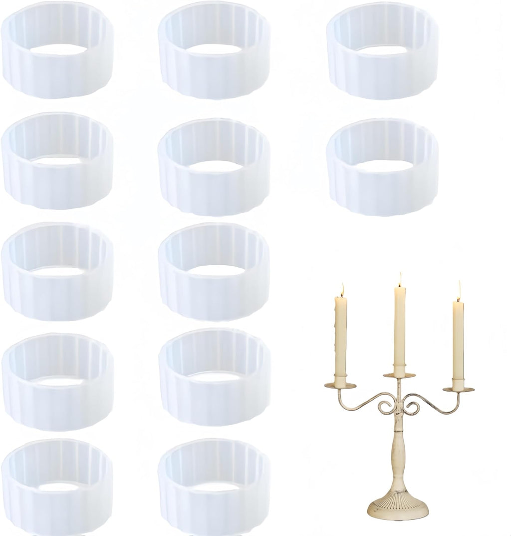 Rubber Candle Hugger Set by [Brand Name] - 12 Pcs Candle Grips to Keep Taper Candles Upright and Secure