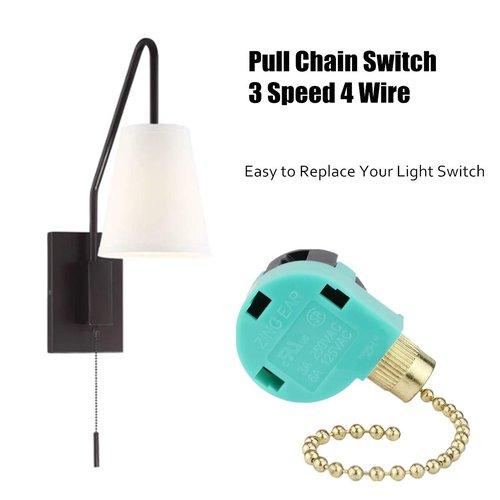 Ceiling Fan 3 Speed Pull Chain Switch Control Replacement, 2PCS Brass