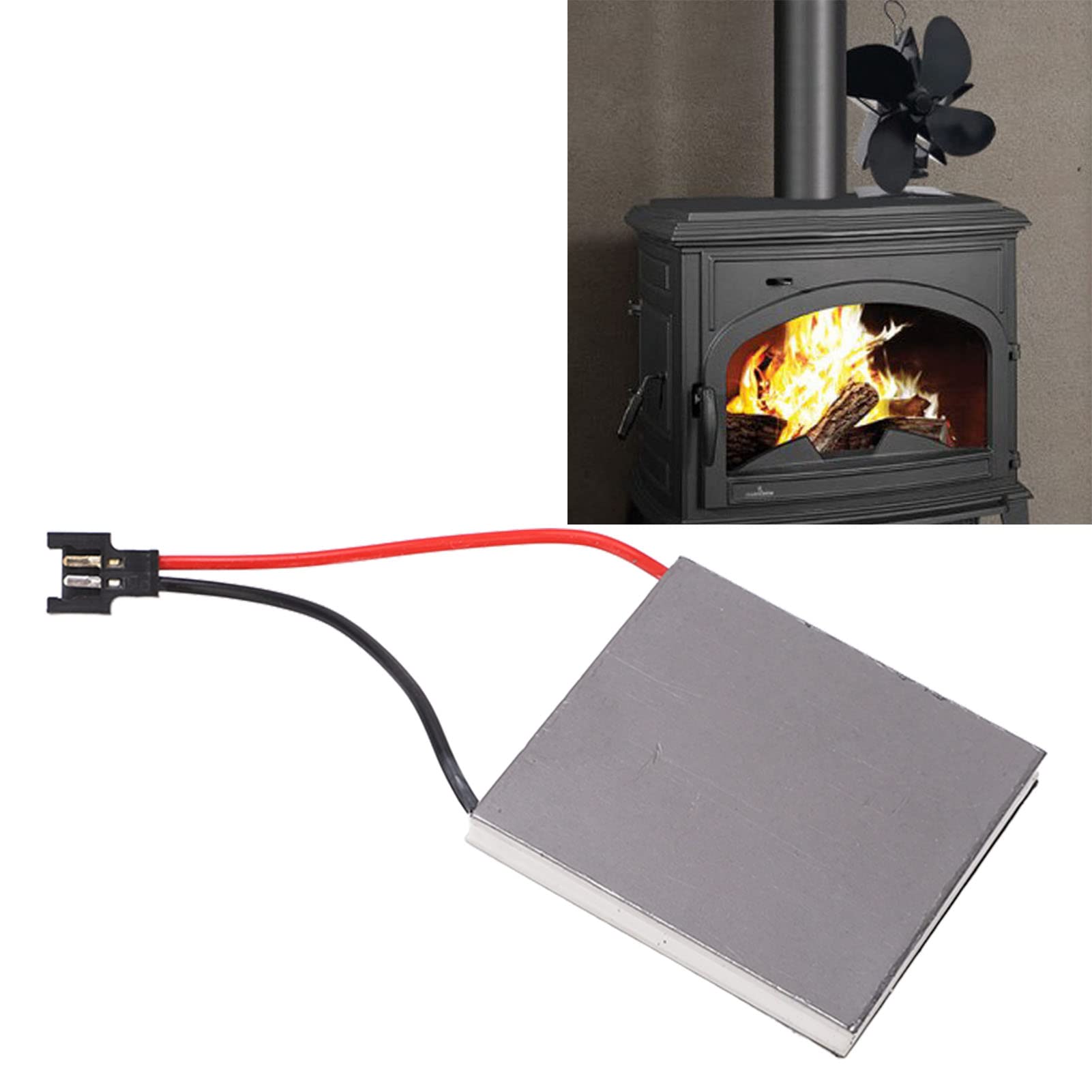 Fayelume Thermoelectric Generator, Wood Stove Fan Heat Powered, 227℃ Graphite Fireplace Fan Generator Sheet for Burning Stoves Fans