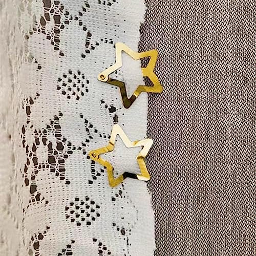 Gold Star Hair Clips Metal Snap Hair Barrettes 10 Pack