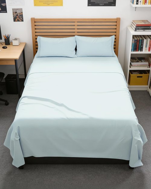 Full XL Bed Sheet Set by Hotel Luxury - Soft, Breathable & Cooling 4-Piece Bedding - Deep Pockets, Fade & Wrinkle Free - Ice Blue