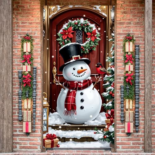 Christmas Snowman Door Banner Large Holiday Party Decoration