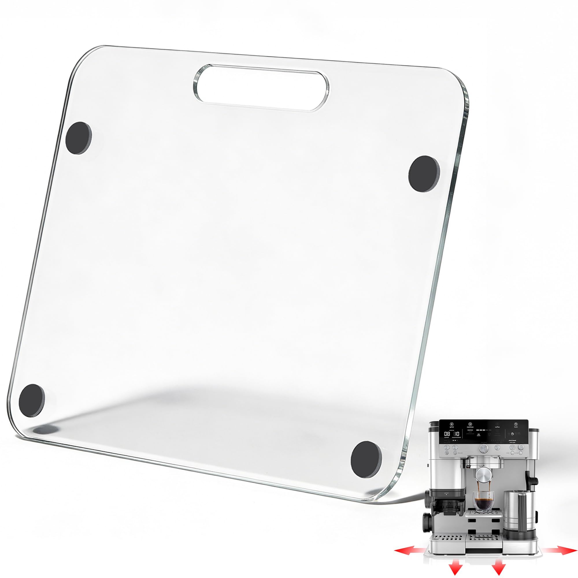 Appliance Slider Compatible with Ninja Espresso Machine, Transparent Acrylic Sliding Tray for Ninja ES601 ES701