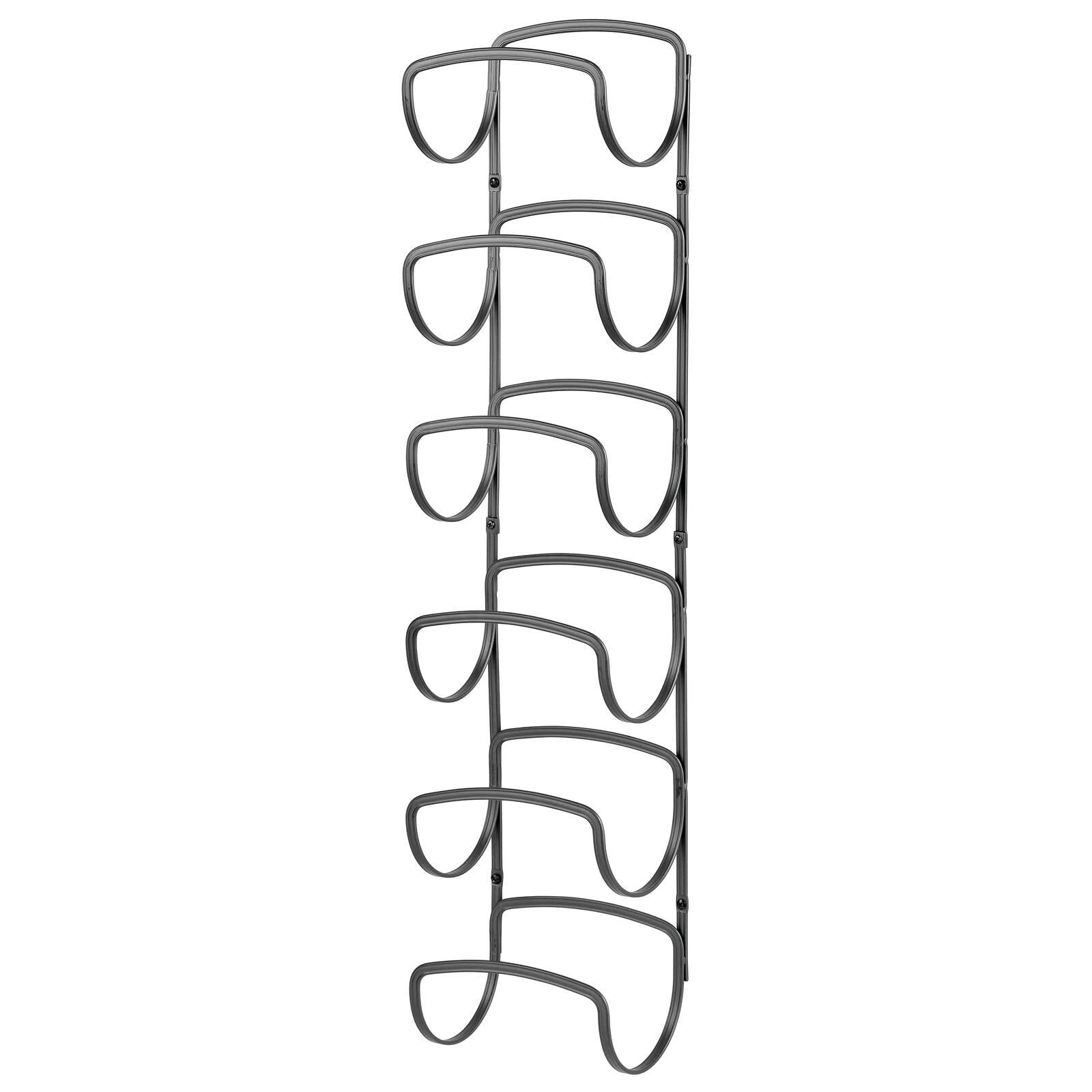 mDesign Steel Towel Holder for Bathroom Wall - Wall Mounted Organizer for Rolled Bath Towels - Six Level Wall Mount Towel Storage Rack - Bathroom Towel Organizer - Hyde Collection - Graphite Gray