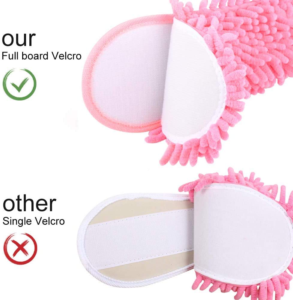 Microfiber Slippers Floor Cleaning Mop Men and Women House Dusting Slippers Floor Cleaning Tool (pink)
