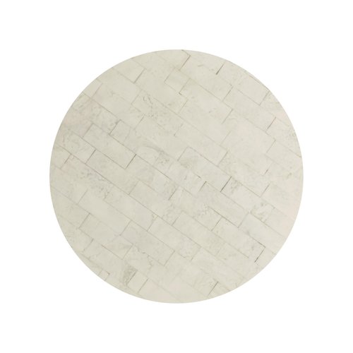 JONATHAN Y END1005A Evelyn 26" Modern Glam Metal/Resin Mosaic Pedestal Drink Table, Cream/Gold for Living Room, Bedroom, Office, Bathroom
