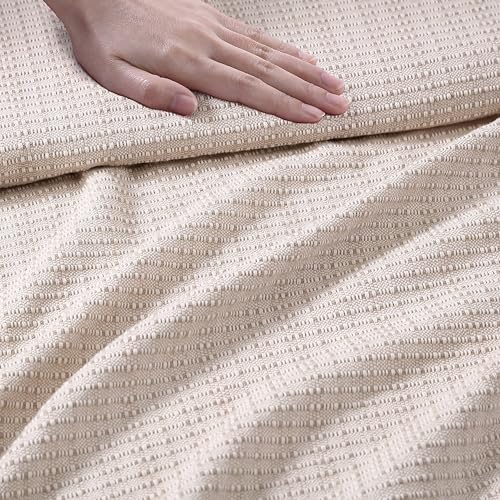 Tommy Bahama - King Blanket, Naturally Soft & Breathable Bedding for Couch or Bed, Lightweight for Year Round Comfort (Woven Textured Natural Brown)
