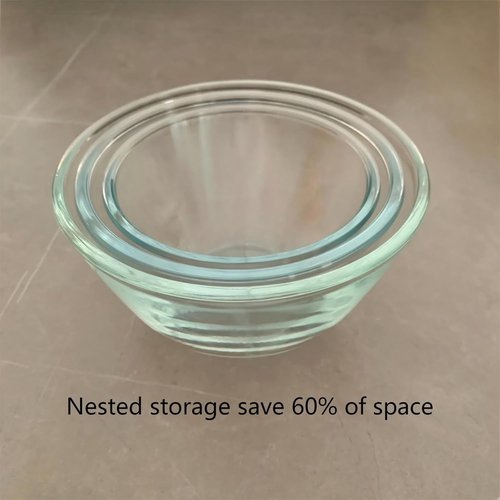 Borosilicate Glass Bowls Set by [Brand Name] - Sturdy, Stackable & Safe for Oven, Microwave, Dishwasher | 17, 27, 37 oz (Set of 3)