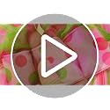 Large Christmas Tree Topper Bow - Pink, Yellow Green Polka Dot Ribbons, 45x13 Inch