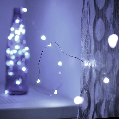 Ariceleo LED Fairy Lights - Battery Operated Copper Wire String Lights | 4 Packs, 5m/16ft Cool White for Bedroom & Events