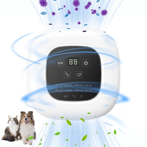 Air Purifier Ozone & Negative Ion 99% Odor Eliminator for Pet,Cat Litter Deodorizer,Dog Poop Odor Removal | Plug-In Air Ionizer Ozone Generator Air Purifier for Home, Pets, Cars,Bedroom-White