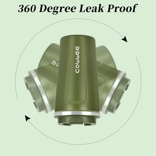 Mongdio 17oz Stainless Steel Mug, Leak Proof Coffee Cup with Lid, Keeps Cold and Hot, Suitable for Travel and Office - Green