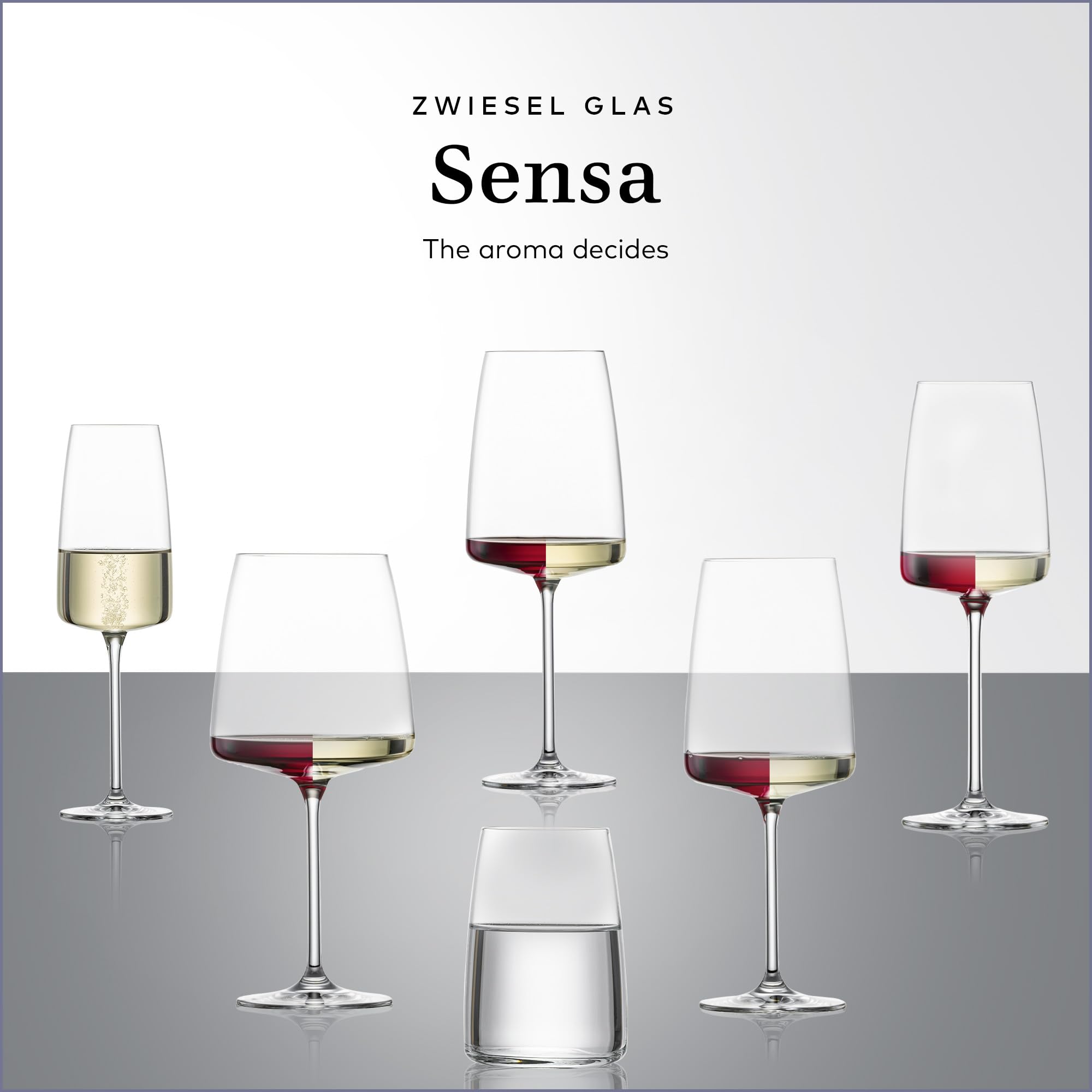 ZWIESEL GLAS Sensa Red Wine Glass (Set of 6), Wine Glasses for Red or White Wine, Dishwasher-Safe Machine-Made Tritan Crystal Glasses, Made in Germany (18.1 Oz)