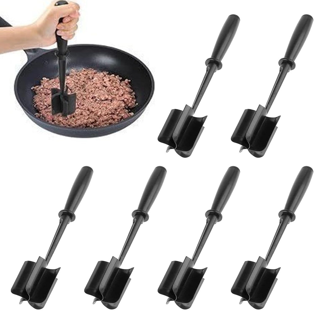 Skiennix Meat Chopper - 6-Piece Heat Resistant Hamburger Grinder & Non-Stick Mix Tool for Cooking