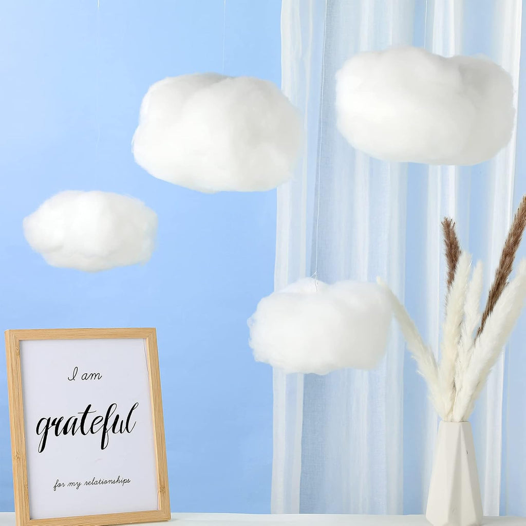Tatuo 6 Pcs Artificial Hanging Clouds - 3D Cloud Decorations for Halloween, Weddings & Bedrooms | DIY Cotton Props