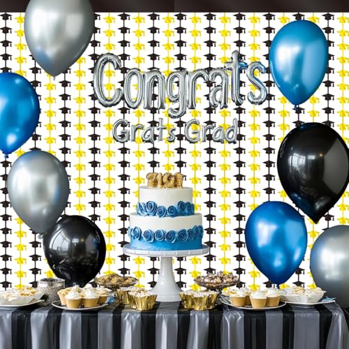 Metallic Foil Curtain Backdrop for Graduation Party - 2 Pack