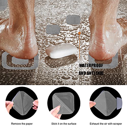 Secopad Non-Slip Bathtub Stickers, 12PCS Grey PEVA Adhesive