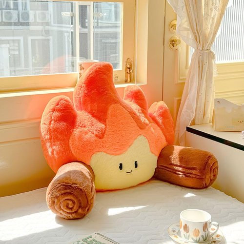 Gujuja Reading Pillow for Sitting in Bed Funny Campfire Back Pillows Cartoon Bonfire Backrest on Chair, Couch, Bed, Sofa and Car