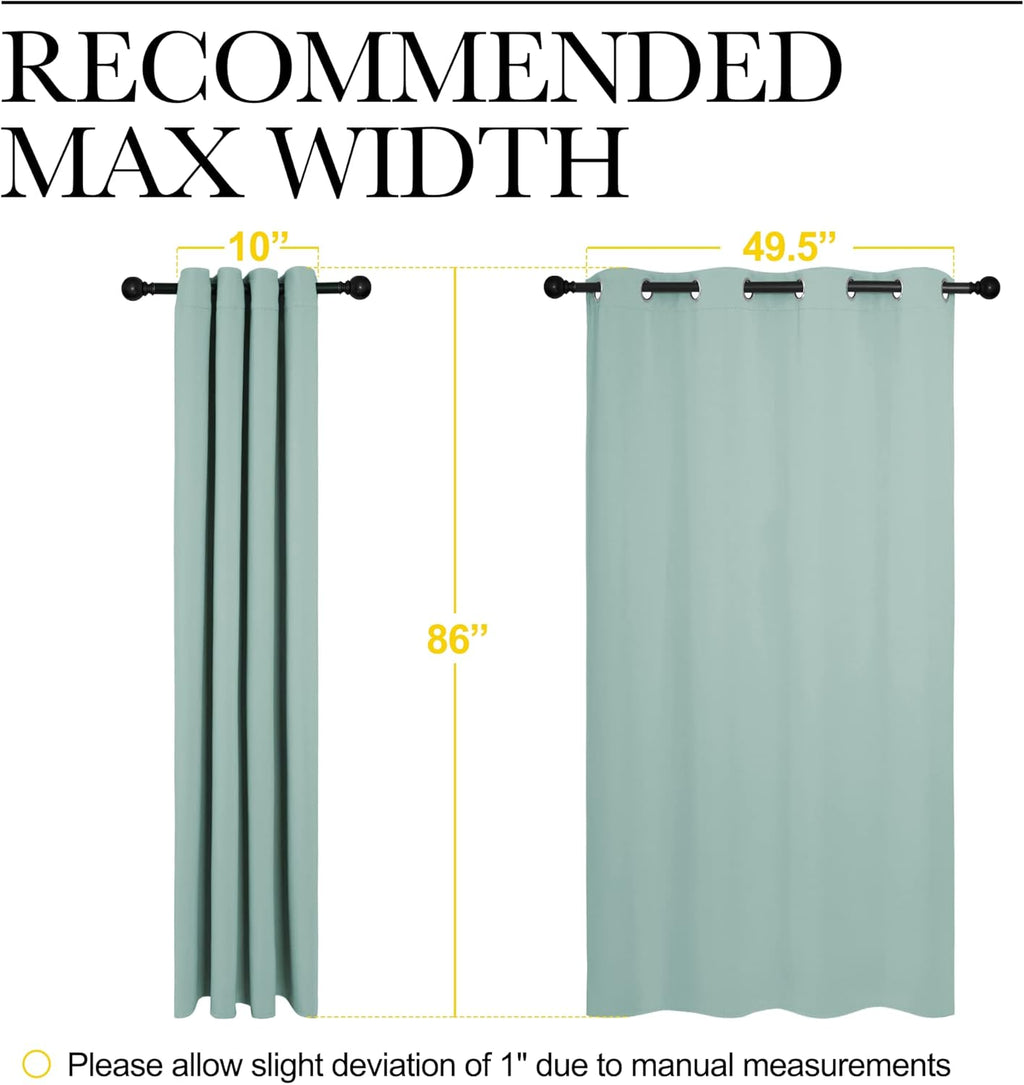 NICETOWN Aqua Blue Blackout Curtains - Sound Reducing & Energy Efficient | 86" Long, 55" Wide (2 Panels)