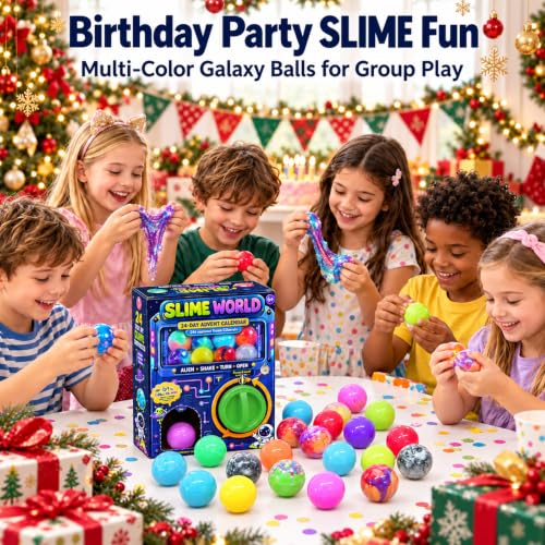 Kids Slime Advent Calendar 2026 - 24 Surprises for Christmas Countdown, Sensory & Stress Relief Toy