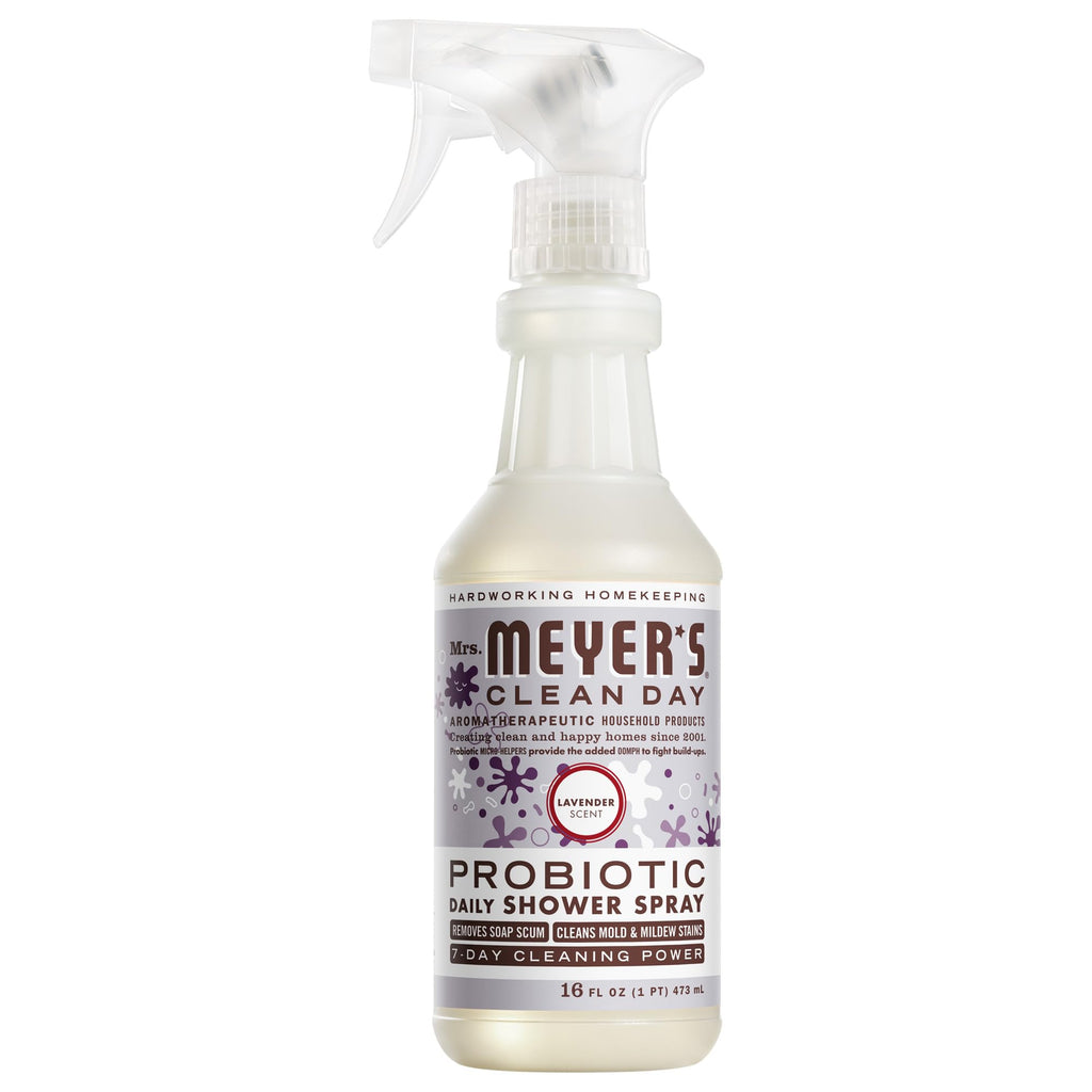 MRS. MEYER'S CLEAN DAY's Probiotic Daily Shower Spray Cleaner, Made With Essential Oils And Other Thoughtfully Chosen Ingredients, Lavender, 16 oz.