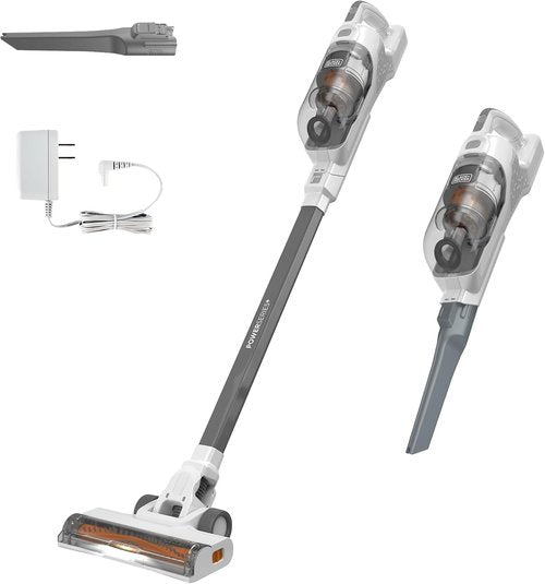 BLACK+DECKER 20V MAX Cordless Stick Vacuum Cleaner - Lightweight, Bagless, LED Lights, Gray | Up to 44 Minutes of Powerful Suction