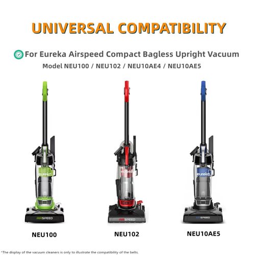 JEDELEOS Replacement Belts for Eureka NEU100 NEU102 Airspeed Compact Bagless Upright Vacuum Cleaner, Replace Parts E0105 (Pack of 2)