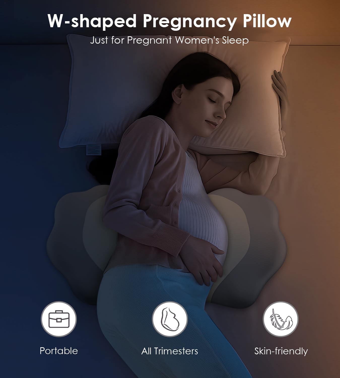 Memory Foam Pregnancy Pillows for Sleeping, Side Sleeper Maternity Pillow Support for Back Belly HIPS, Adjustable Wedge Pillow for Pregnant Women, Side Sleeping Pregnant Pillows with Pillowcase